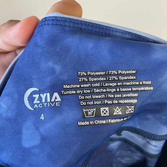 Zyia Active Light N Tight Hi-Rise Capri Leggings Navy Hendrix Tie Dye - Picture 9 of 11